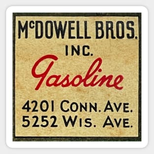 McDowell Brothers Gasoline Sticker